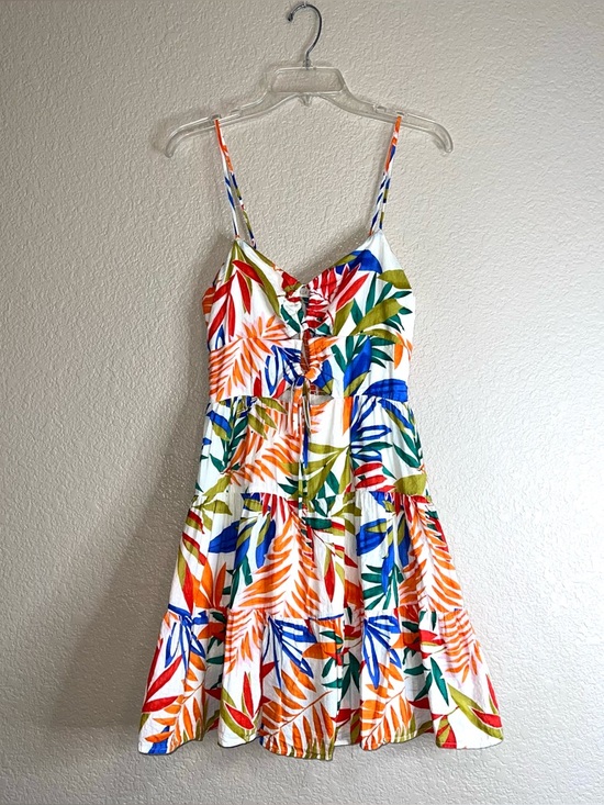 ILLA ILLA Dresses & Skirts - Illa Illa Tropical Leaf Print Spaghetti Strap Mini Sundress Sz S